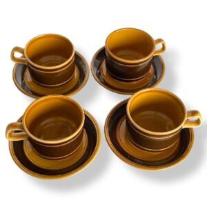 Vintage MCM Royal Alma Staffordshire Ironware Cups and Sucers Set of 4